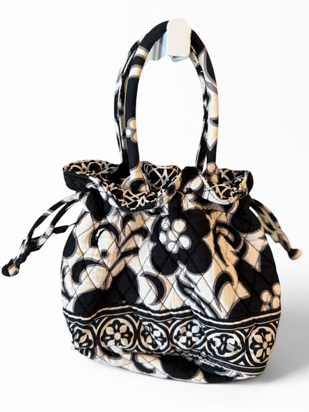 Vera Bradley Night & Day Drawstring Tote Bag - Black & White